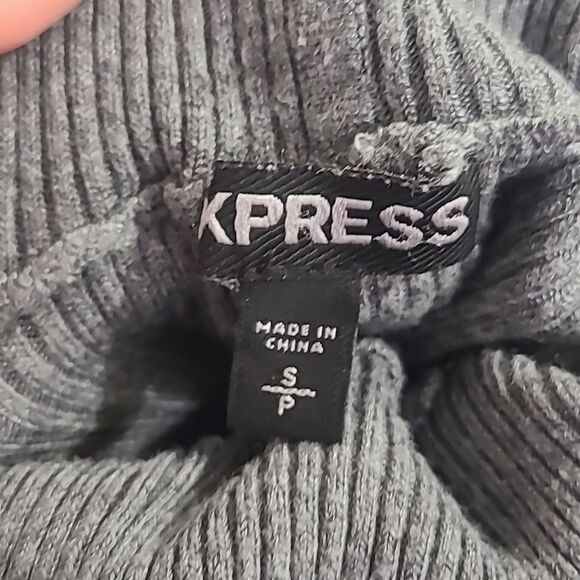 Express Women's Grey ribbed turtleneck size S preppy office career casual - Picture 5 of 10